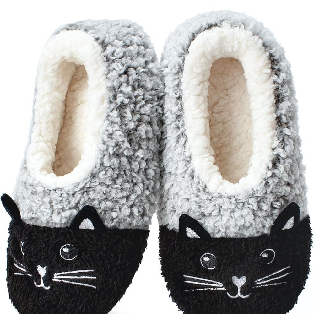 Women Kids Fuzzy Animal Slippers Non-slip Cozy Indoor Shoes Gift